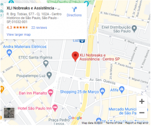 Mapa com endereço da XLI do Centro